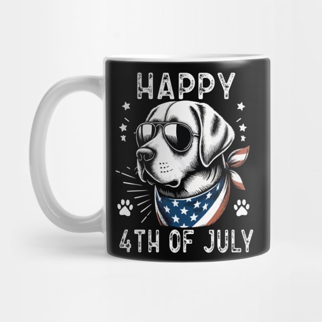 Happy 4th of July Patriotic American Flag Labrador Retriever by JUST PINK